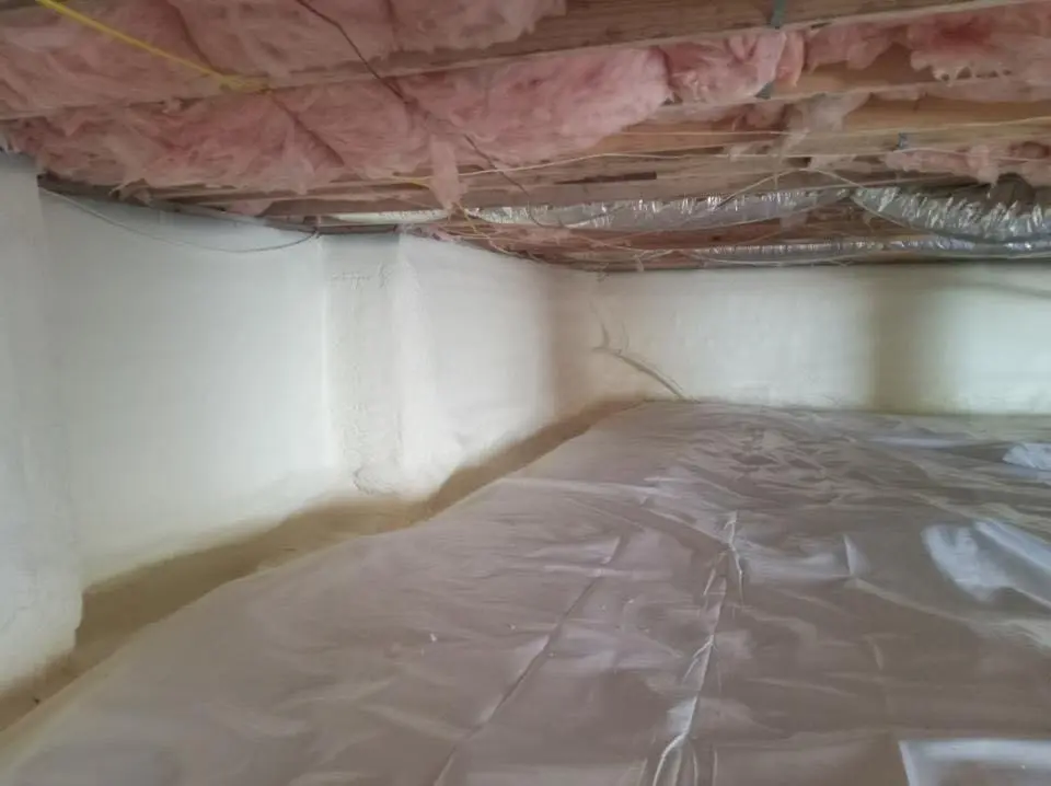 Crawl space encapsulation with closed-cell spray foam for Roof Maintenance in Oxford